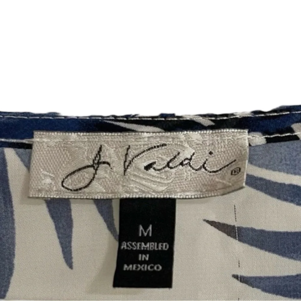 J. Valdi Palm Leaf Swim Cover-up in Blue/White/Green Size Med — SUMMER STAPLE - Picture 7 of 12